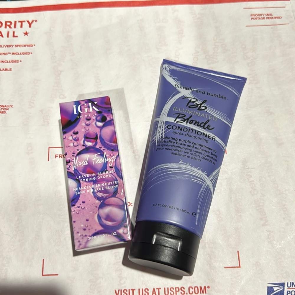 IGK “Mixed Feelings” drops and Bumble and bumble blonde conditioner